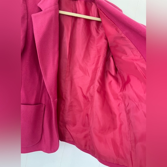 Chadwicks Vibrant Pink Women's Wool Cashmere Blend Blazer Size 12 - Picture 10 of 13